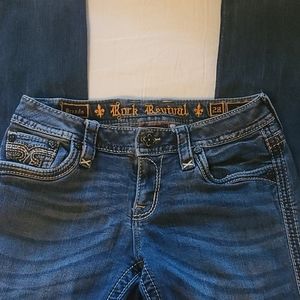 Women's Rock Revival 28 Boot Cut Jeans Dark Wash